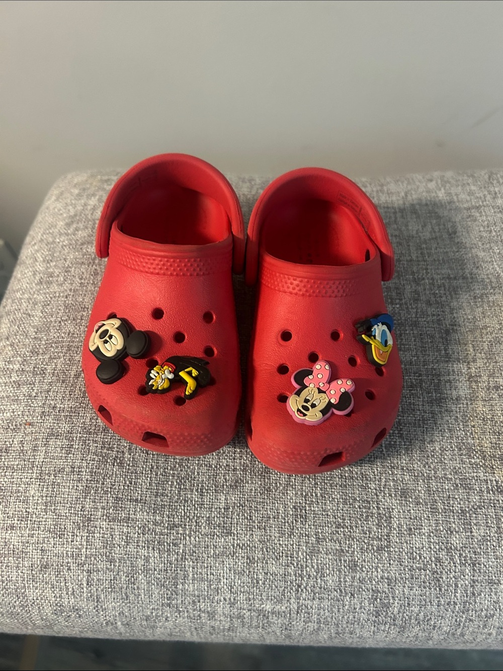 Kids Red Slip-On Clogs with Character Charms